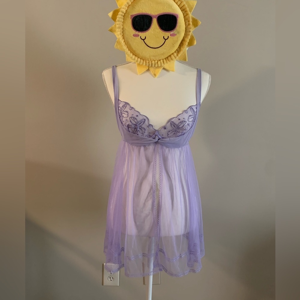 Victoria secret lavender baby doll lace top lingerie size 36C with underwire